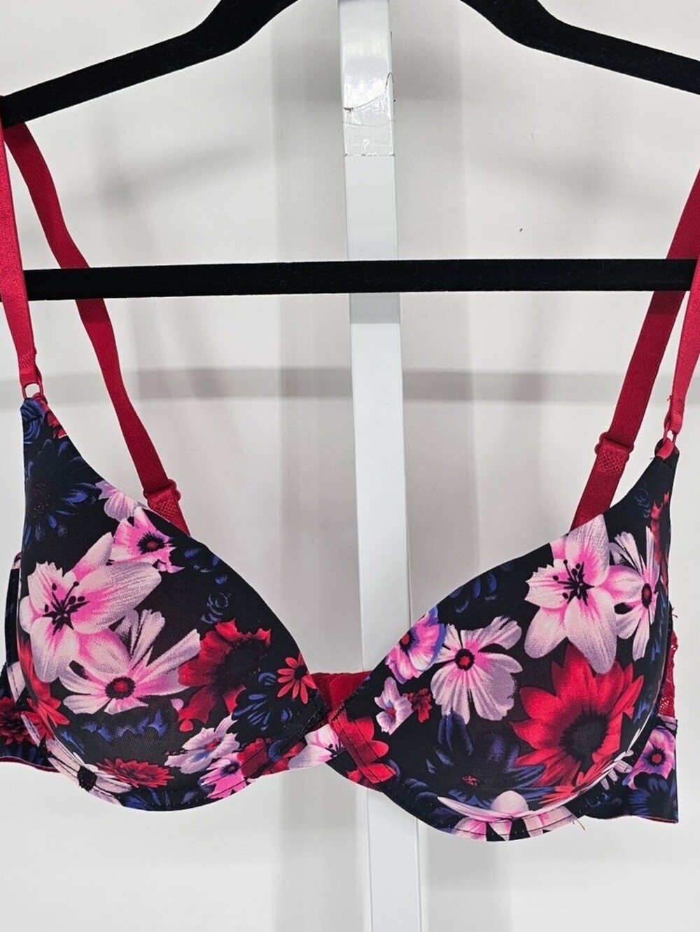 Prima Valentina Womens Sz 36C T Shirt Bra Bright Floral Print